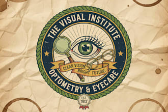 design a vintage optometrist logo for your clinic or brand