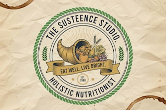 create custom retro logo for nutritionists and dietitians