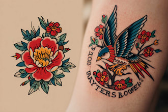 draw awesome old school tattoo style designs