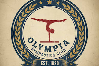 design vintage classic athletic  gymnastic logo