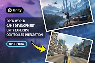 create an open world unity game with advanced world systems