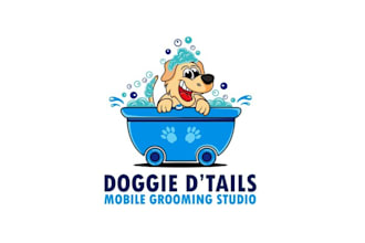 design high definition dog grooming studio logo