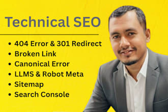 fix 404, 301, broken link, sitemap, canonical, and robots txt