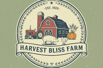 design vintage rustic farm logo