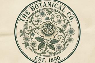 design elegant and timeless vintage  floral logo