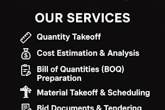 be your project quantity surveyor