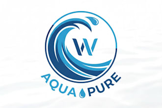 design fresh, modern and professional water logo