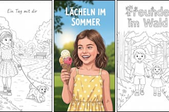 illustriere malbuchseiten und KDP cover für kinder