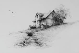 sketch houses and buildings