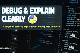fix python code errors explain oop concepts and help with small assignments