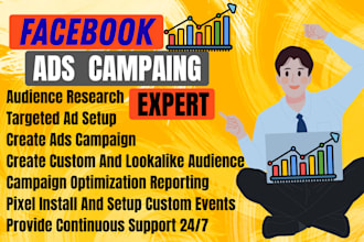 be your facebook ads campaigner for high sales with a full plan