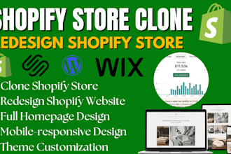 clone copy duplicate redesign shopify store with products