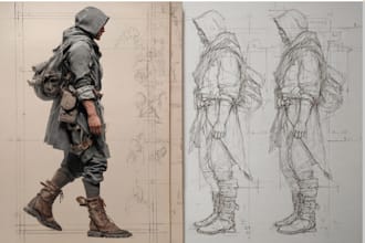 draw character concept art or illustrations