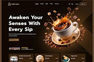 do coffee branded shopify store design coffee shopify dropshipping store design