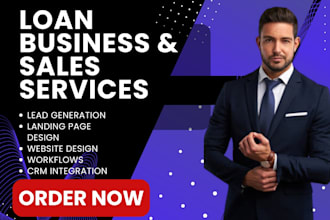 setup loan crm generate loan leads build loan landing page design loan website