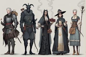 draw an fantasy or sci fi character and sci fi art