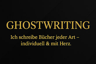 ich schreibe dein buch als ghostwriter