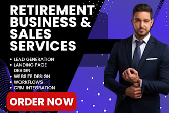 setup retirement crm retirement leads design retirement landing page website