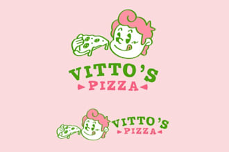 design italian style pizza takeaway logo