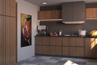 create kitchen designs and 3d renders, with cutting list and estimated budget