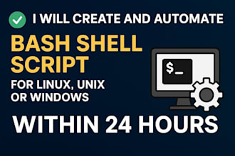 write and automate bash or python scripts for linux, windows, and sql oracle