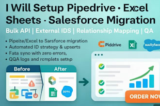 setup pipedrive excel salesforce migration bulk api external ids relationship qa