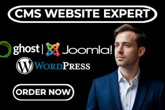 migrate or build website on ghost cms, joomla, or wordpress with full setup