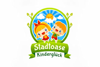 make childcare daycare baby shop school and kids logo