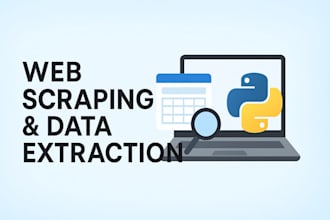 do python web scraping for products, prices, images with fast delivery