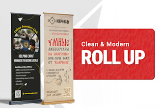 design a clean and professional roll up banner