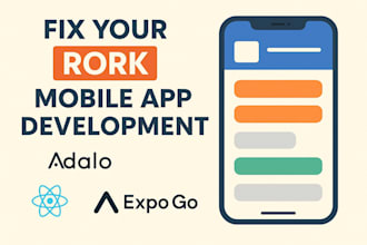 fix your rork mobile app development, adalo, expo go, react native, with backend