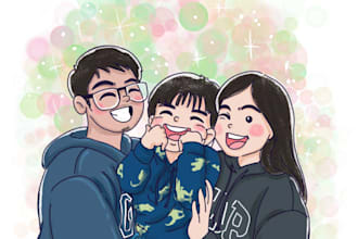 do personalized portrait cartoon