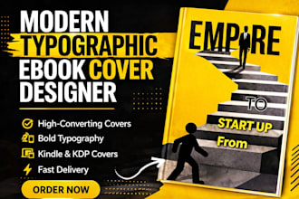 design modern typographic ebook cover for amazon KDP
