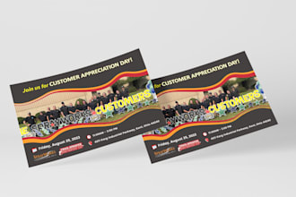 design promotional and marketing postcards for event or business