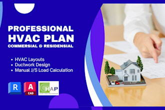 design hvac layout plans ductwork load calculations for commercial residential