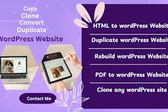 rebuild, duplicate or convert HTML site into a new responsive wordpress site