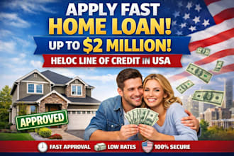 apply fast home loan upto 2 million heloc line of credit in USA
