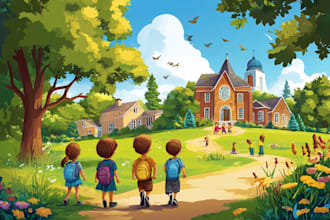 do cute children book cover, children book design