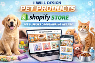 design pet products shopify store pet supplies dropshipping website