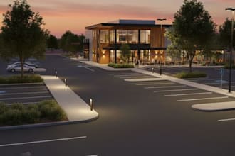 parking lot ,pedestrian pathway for residential ,commercial