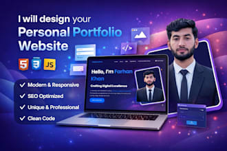 design a personal portfolio website with modern UI and UX