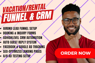setup vacation rental crm automate airbnb bookings leads build property website