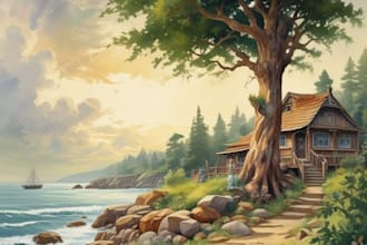draw children story book illlustration watercolor,
