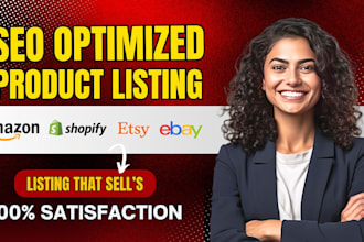 do product listing for amazon, shopify, ebay, esty, bulk listing