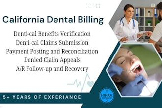 provide dentical billing, rcm services, credentialing for california dentists