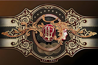 design premium vintage cigar label, cigar band, cigar box, and cigar logo