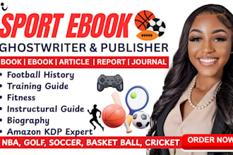 write sport ebook, training guide, SEO articles, match analysis, KDP publisher