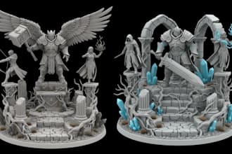 sculpt custom dnd miniature 3d printed tabletop terrain design scenery stl file