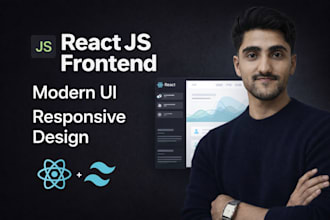 build responsive react js frontend with tailwind CSS
