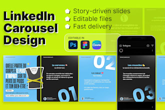 design high engagement carousel posts for linkedin and instagram